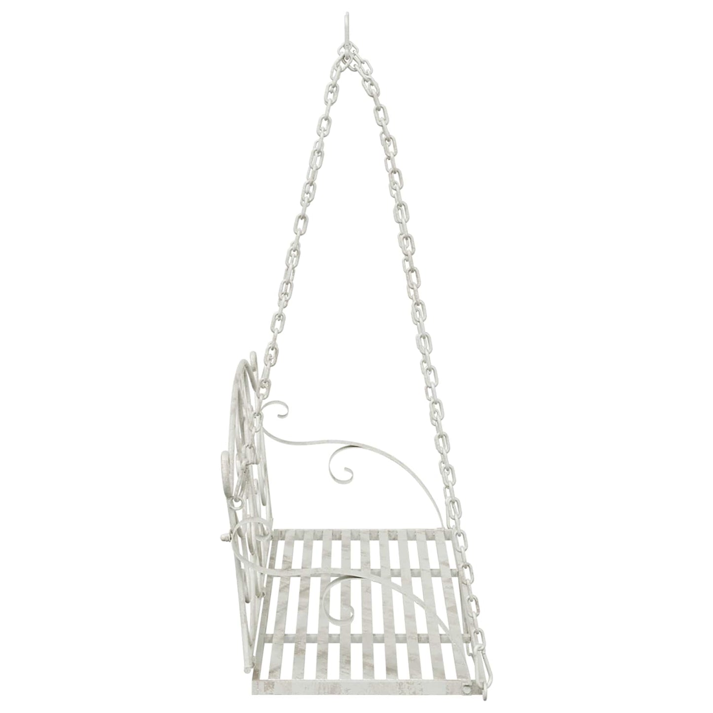 Panchina a Dondolo Acciaio 110 x 52,5 x 47 cm Bianco Antico | homemem39