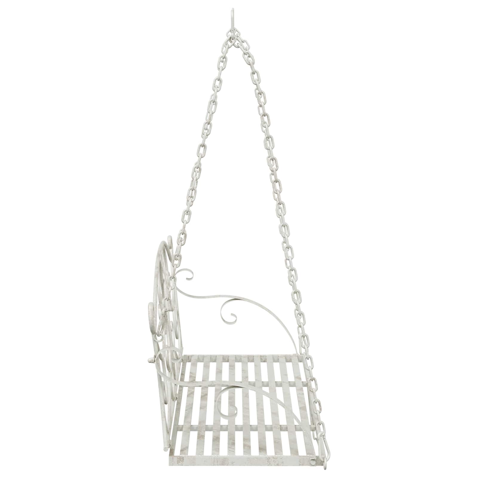 Panchina a Dondolo Acciaio 110 x 52,5 x 47 cm Bianco Antico | homemem39