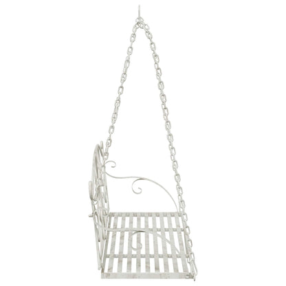 Panchina a Dondolo Acciaio 110 x 52,5 x 47 cm Bianco Antico | homemem39