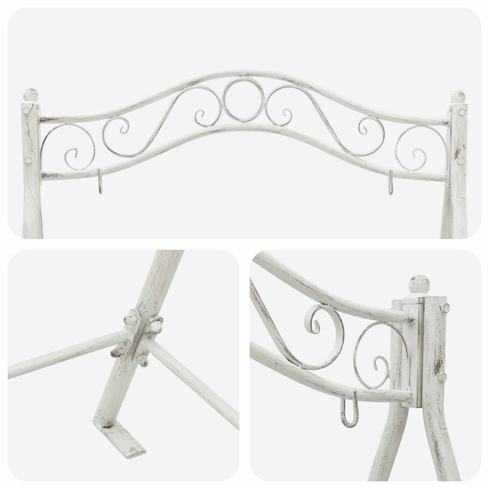 Telaio per Altalena Bianco Antico 113 x 121,5 x 168 cm Acciaio | homemem39