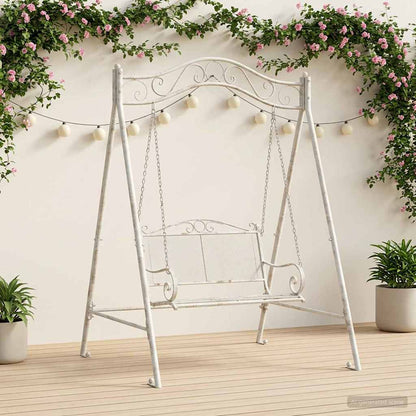 Telaio per Altalena Bianco Antico 113 x 121,5 x 168 cm Acciaio | homemem39