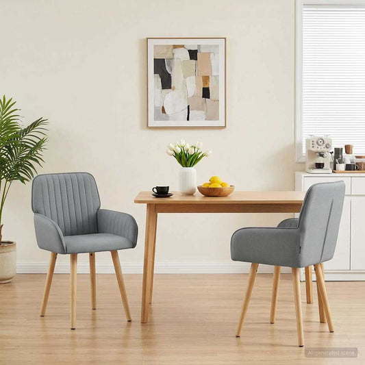 Sedie da pranzo 2 pcs Tessuto Grigio Chiaro 56,5 x 50 x 87,5 cm | homemem39