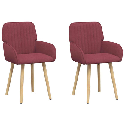 Sedie da pranzo 2 pcs Tessuto Rosso Vino 56,5 x 50 x 87,5 cm | homemem39