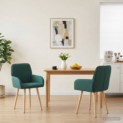 Sedie da pranzo 2 pcs Tessuto Verde Scuro 56,5 x 50 x 87,5 cm | homemem39