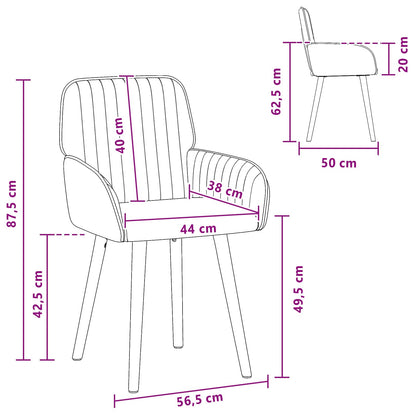 Sedie da pranzo 2 pcs Tessuto Crema 56,5 x 50 x 87,5 cm | homemem39