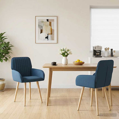 Sedie da pranzo 2 pcs Tessuto Blu 56,5 x 50 x 87,5 cm