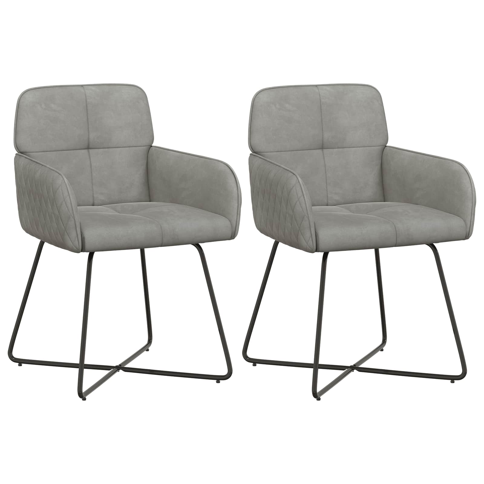 Sedie da pranzo 2 pcs Velluto Grigio Chiaro 59 x 56,5 x 86 cm | homemem39