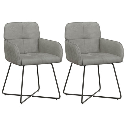 Sedie da pranzo 2 pcs Velluto Grigio Chiaro 59 x 56,5 x 86 cm | homemem39