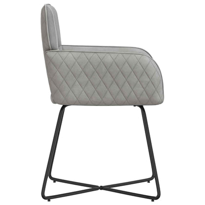 Sedie da pranzo 2 pcs Velluto Grigio Chiaro 59 x 56,5 x 86 cm | homemem39