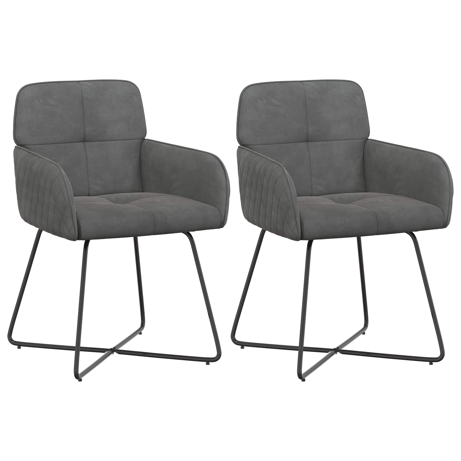 Sedie da pranzo 2 pcs Velluto Grigio Scuro 59 x 56,5 x 86 cm | homemem39