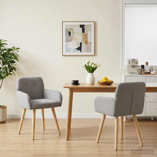 Sedie da pranzo 2 pcs Bouclé Grigio Chiaro 59 x 57 x 85 cm | homemem39