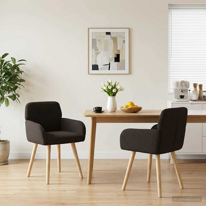 Sedie da pranzo 2 pcs Bouclé Nero 59 x 57 x 85 cm | homemem39
