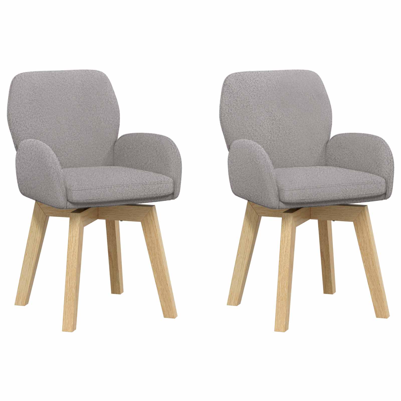 Sedie da pranzo girevoli 2 pcs Bouclé Grigio Chiaro | homemem39