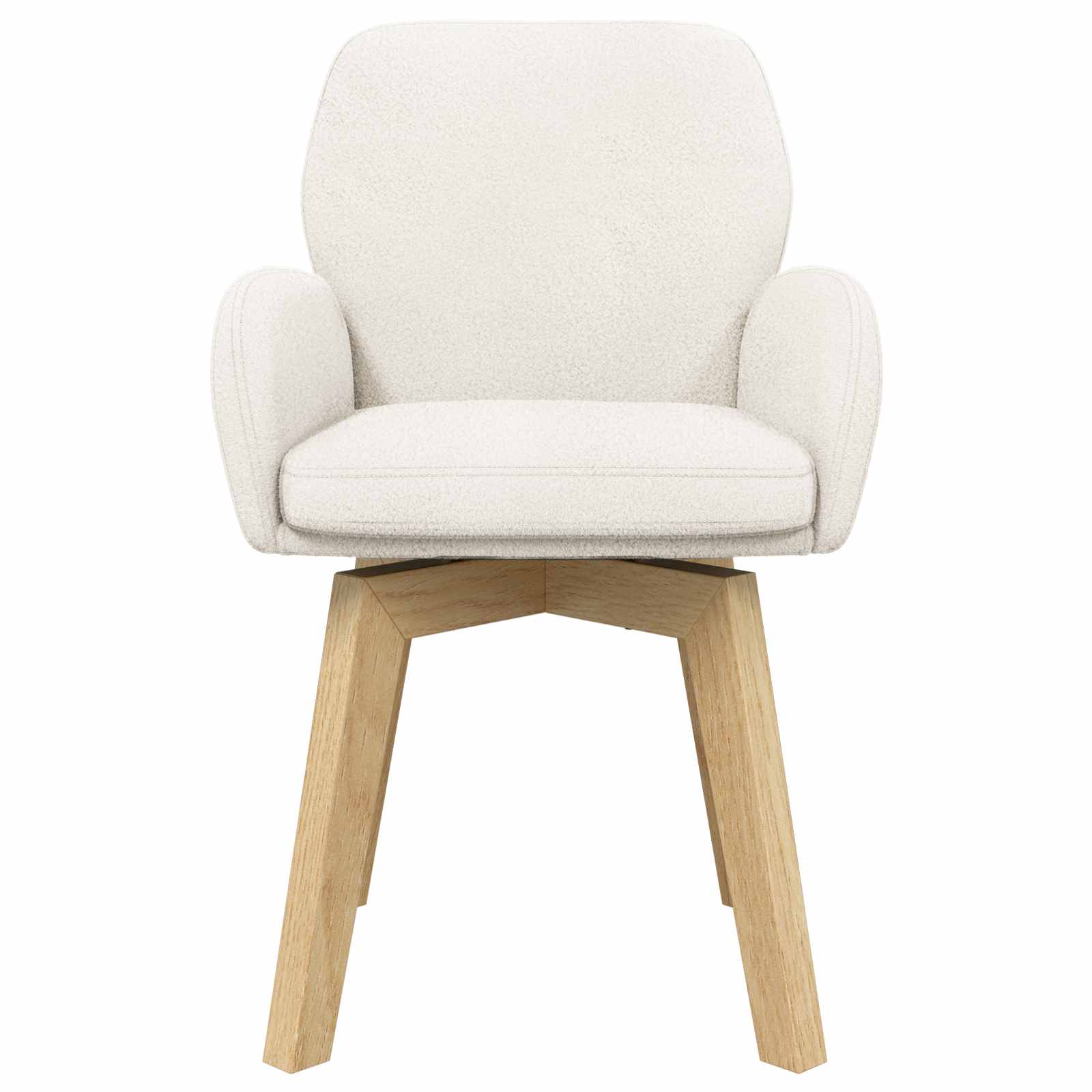 Sedie da pranzo girevoli 2 pcs Bouclé Crema 54 x 58 x 87 cm | homemem39