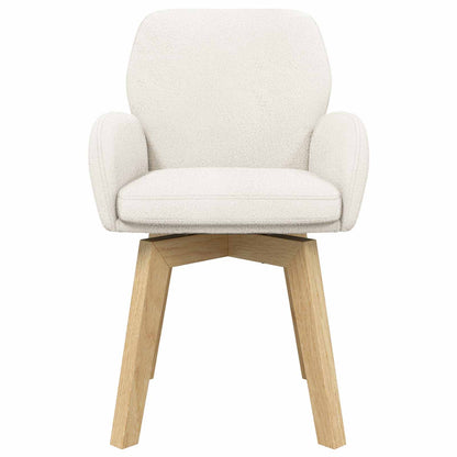 Sedie da pranzo girevoli 2 pcs Bouclé Crema 54 x 58 x 87 cm | homemem39