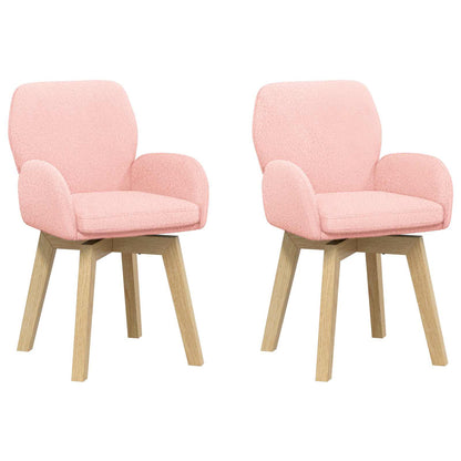 Sedie da pranzo girevoli 2 pcs Bouclé Rosa 54 x 58 x 87 cm | homemem39