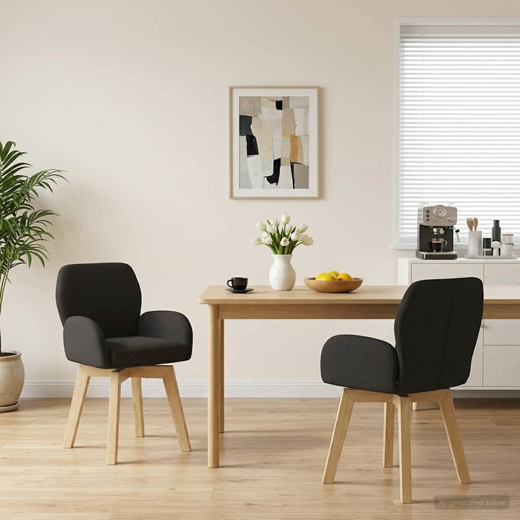 Sedie da pranzo girevoli 2 pcs Bouclé Nero 54 x 58 x 87 cm | homemem39