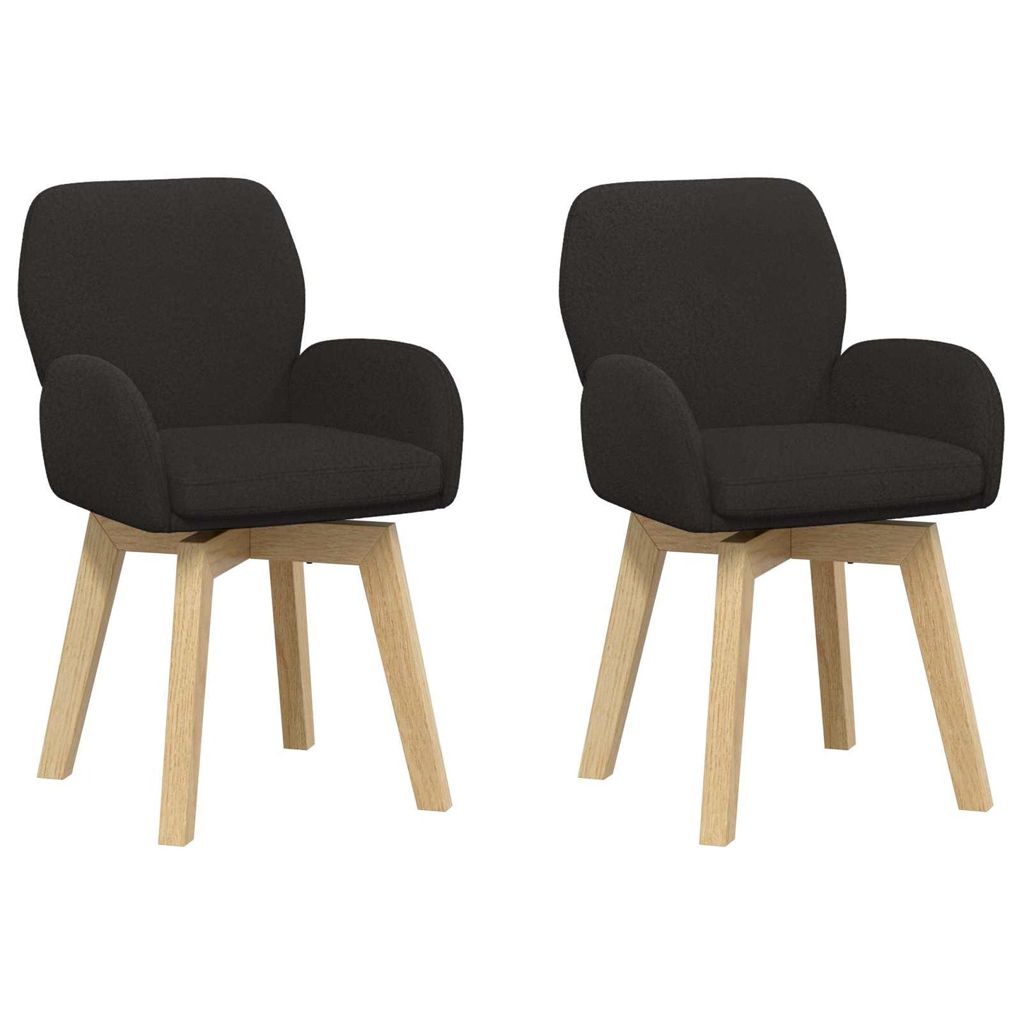 Sedie da pranzo girevoli 2 pcs Bouclé Nero 54 x 58 x 87 cm | homemem39