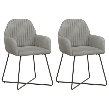 Sedie da pranzo 2 pcs Velluto Grigio Chiaro 55 x 50 x 84 cm | homemem39