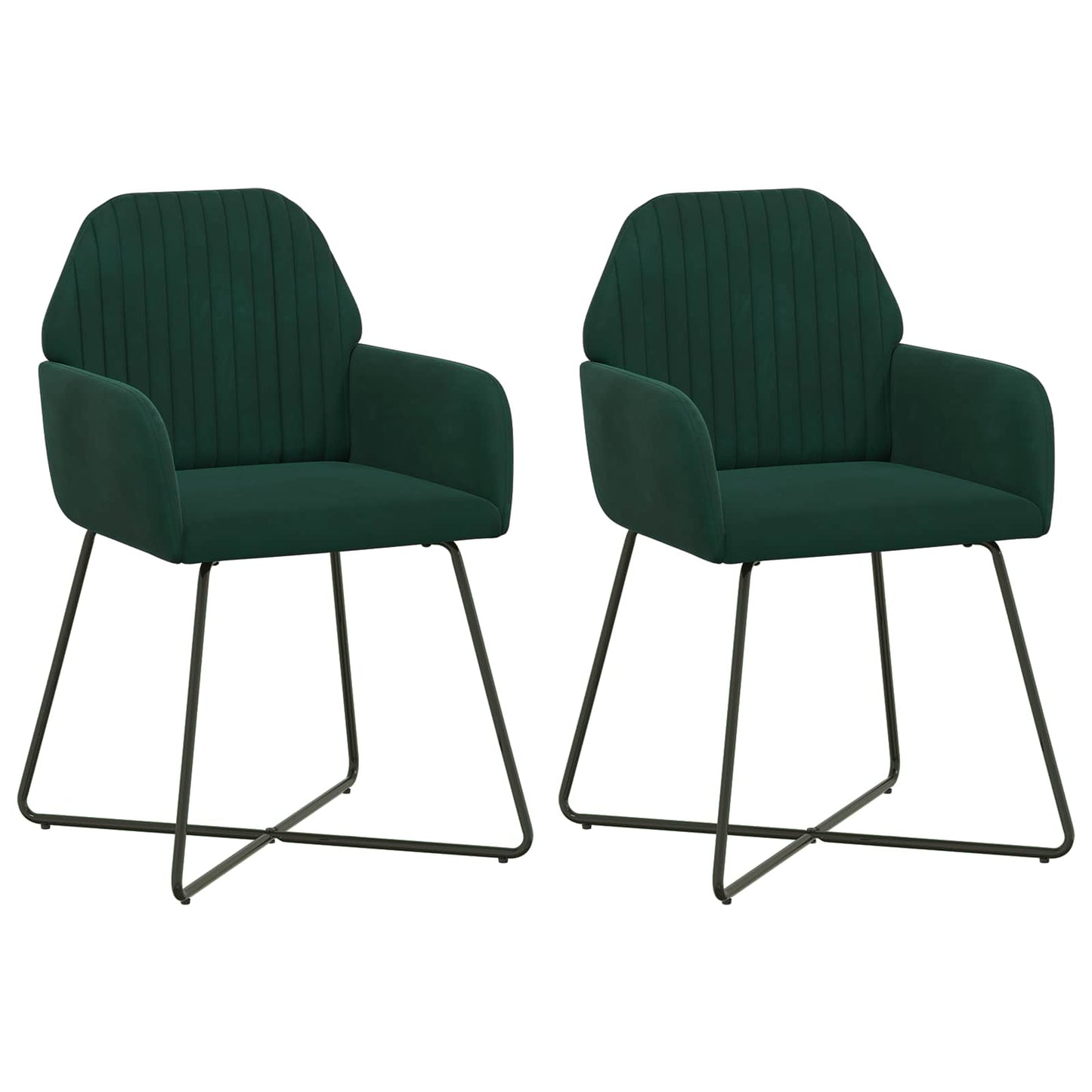 Sedie da pranzo 2 pcs Velluto Verde Scuro 55 x 50 x 84 cm | homemem39