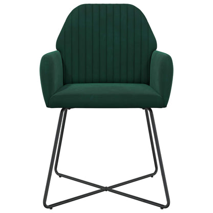 Sedie da pranzo 2 pcs Velluto Verde Scuro 55 x 50 x 84 cm | homemem39