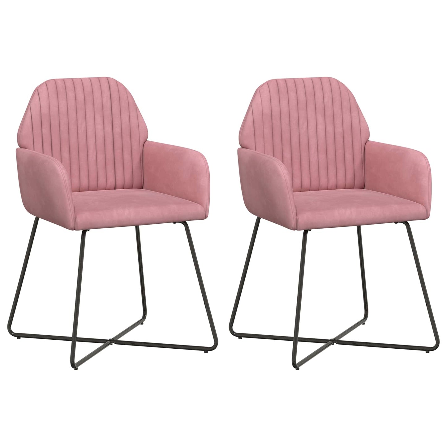 Sedie da pranzo 2 pcs Velluto Rosa 55 x 50 x 84 cm