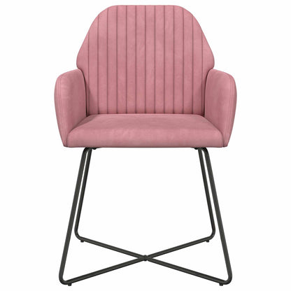 Sedie da pranzo 2 pcs Velluto Rosa 55 x 50 x 84 cm | homemem39