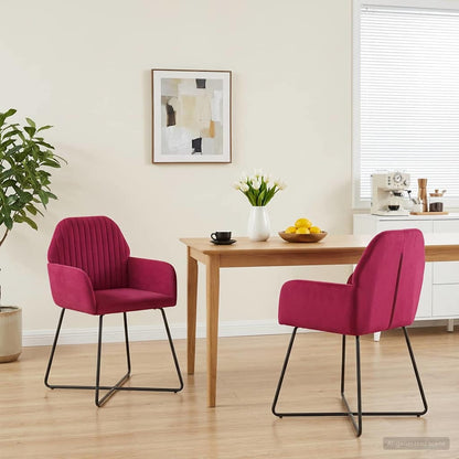 Sedie da pranzo 2 pcs Velluto Rosso Vino 55 x 50 x 84 cm | homemem39