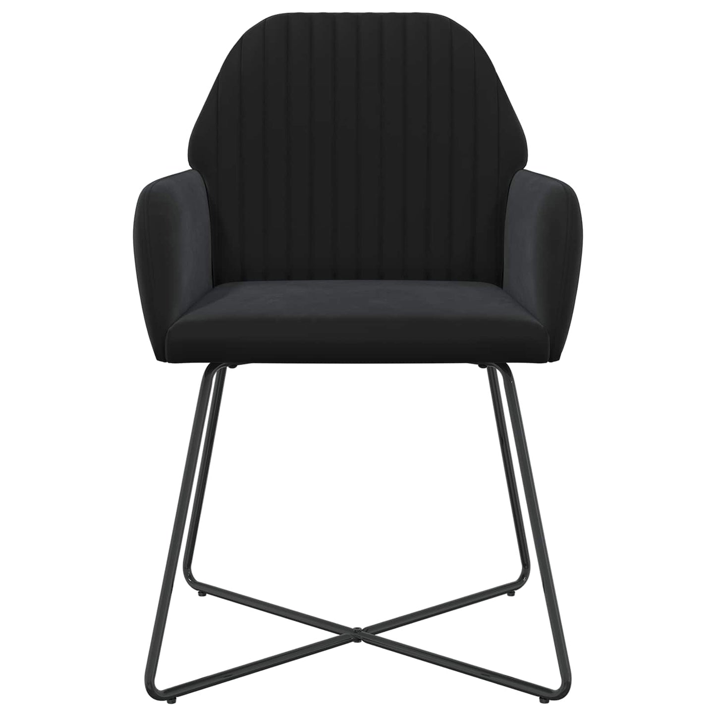 Sedie da pranzo 2 pcs Velluto Nero 55 x 50 x 84 cm