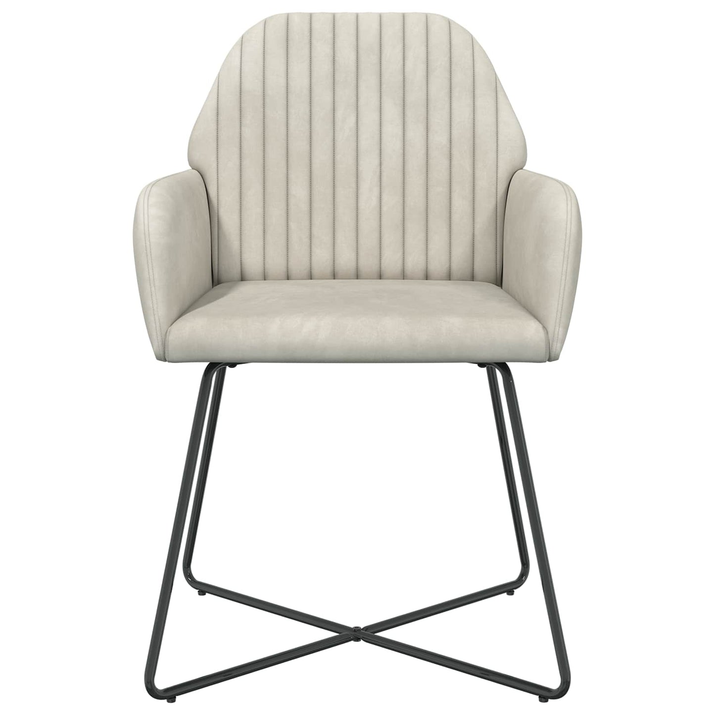 Sedie da pranzo 2 pcs Velluto Crema 55 x 50 x 84 cm | homemem39