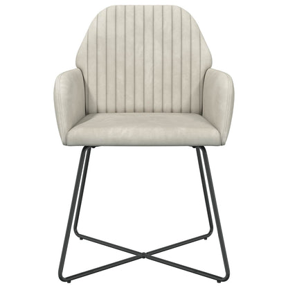 Sedie da pranzo 2 pcs Velluto Crema 55 x 50 x 84 cm | homemem39