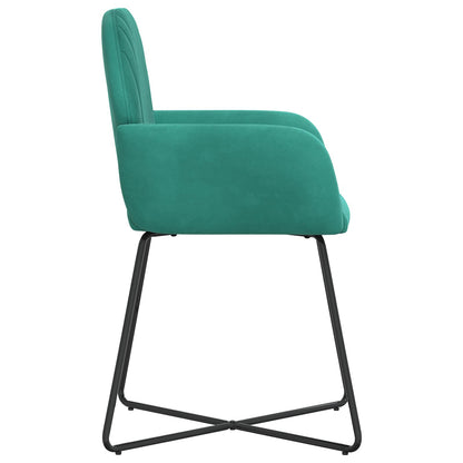 Sedie da pranzo 2 pcs Velluto Turchese 55 x 50 x 84 cm