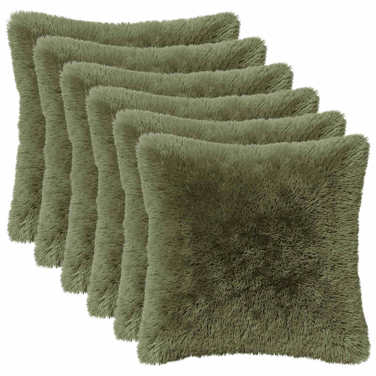 Federa 6 pcs HEERLEN Verde 30 x 30 cm Fleece PV