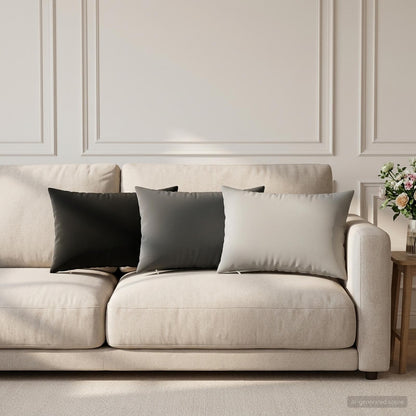 Cuscino 6 pz HEERLEN Nero 30 x 50 cm Poliestere