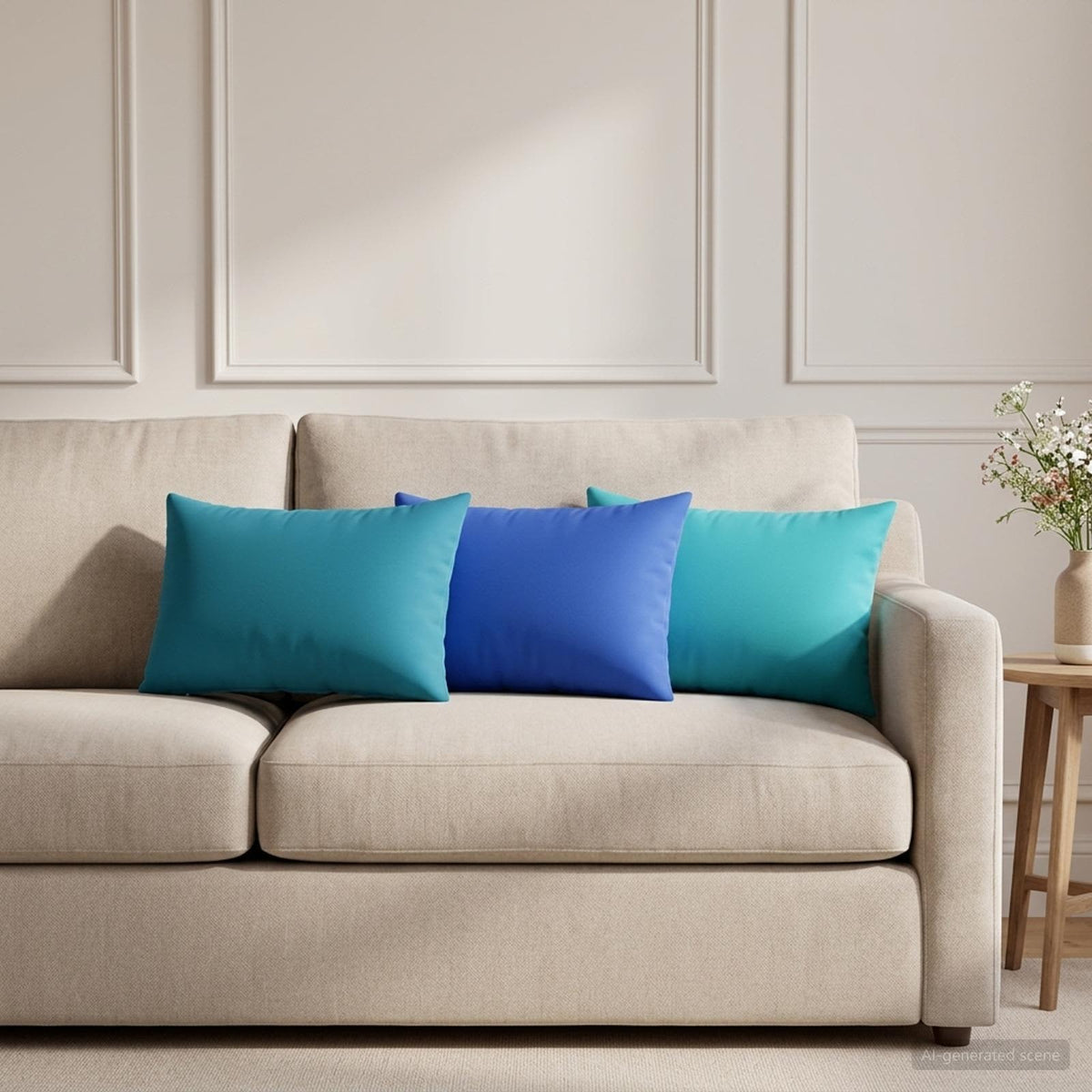 Cuscino con cuscino HEERLEN 6 pz Blu Reale Poliestere | homemem39