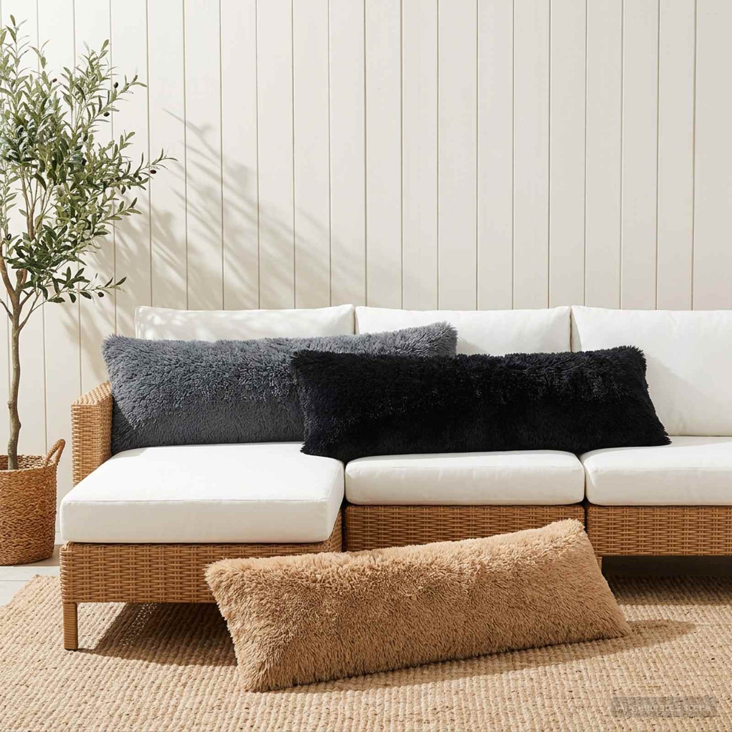 Cuscino con cuscino HEERLEN 2 pz Antracite Fleece PV | homemem39