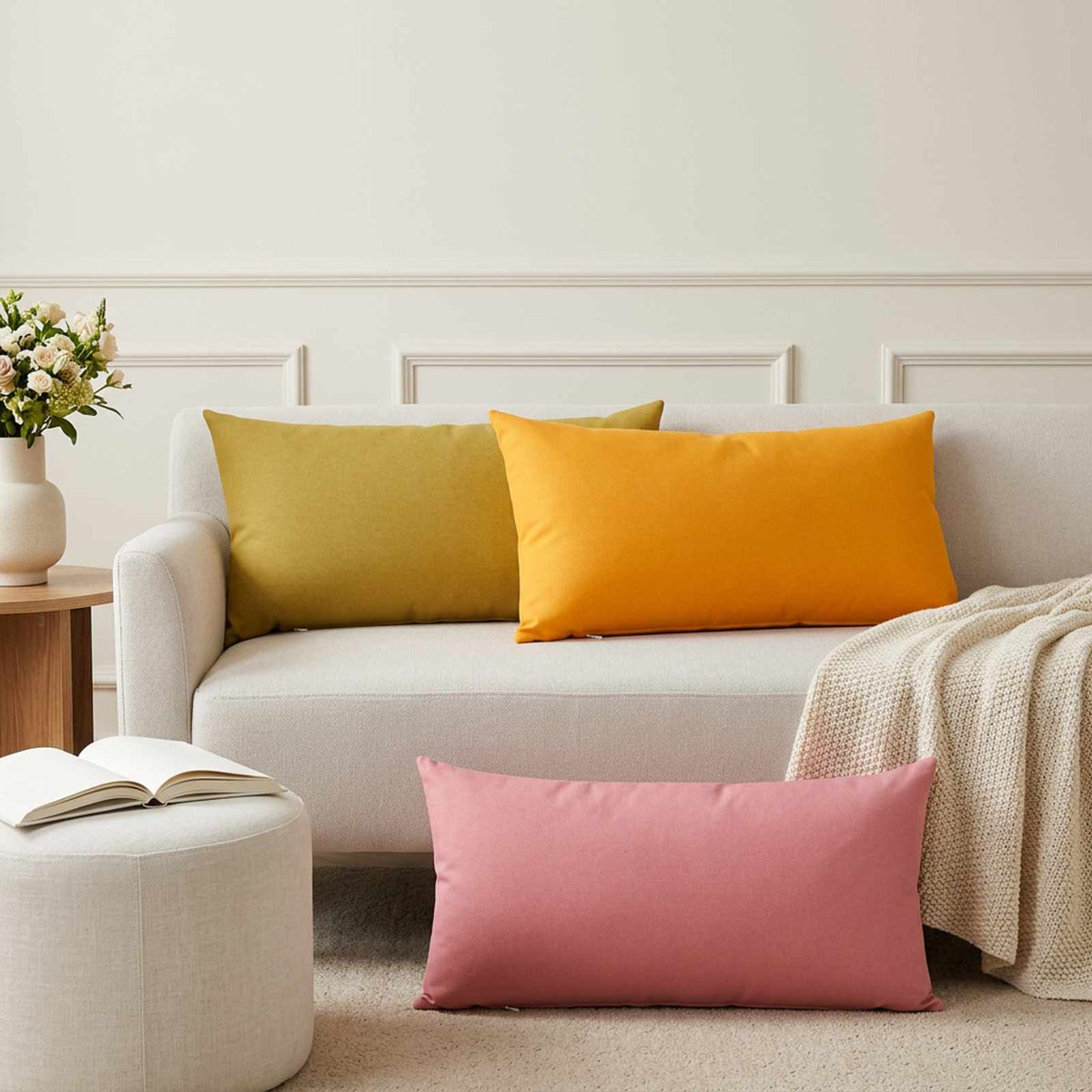 Cuscino da Lanciare 12 pz HEERLEN Rosa 40 x 80 cm Tessuto