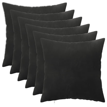 Federa 6 pcs HEERLEN Nero 50 x 50 cm Velluto