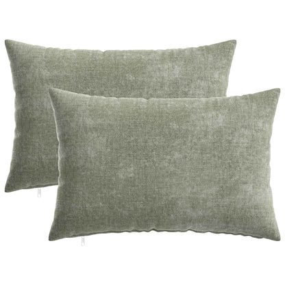 Federa 2 pz HEERLEN Verde 50 x 75 cm Tessuto Chenille | homemem39