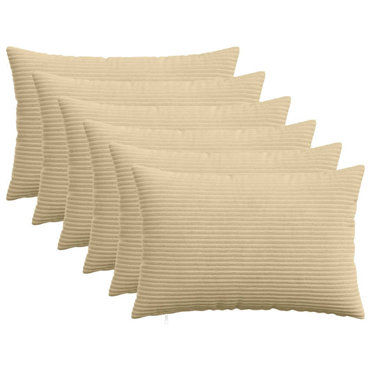 Federa 6 pcs HEERLEN Verde Grigio 50 x 80 cm corduroy