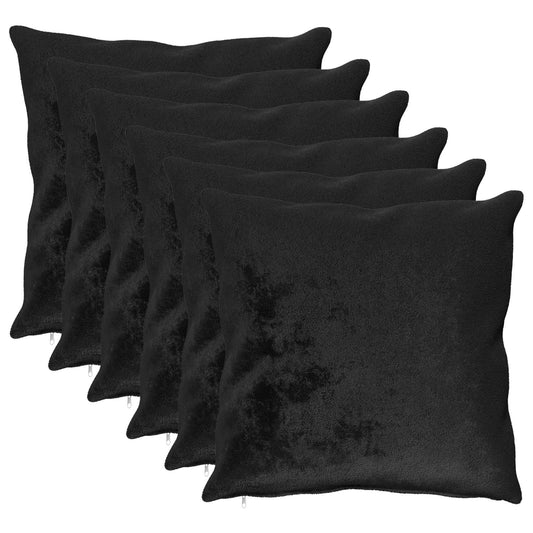 Federa 6 pcs HEERLEN Nero 60 x 60 cm Flanella