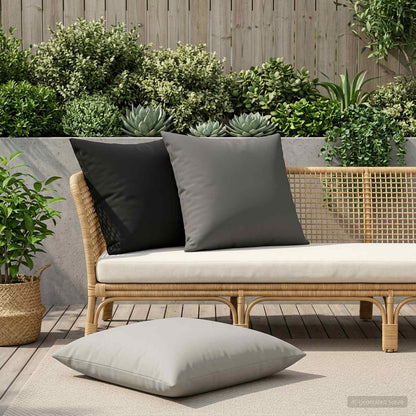 Cuscino 2 pz HEERLEN Nero 70 x 70 cm Poliestere