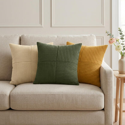Federa 6 pz ALMELO Giallo 40 x 40 cm corduroy