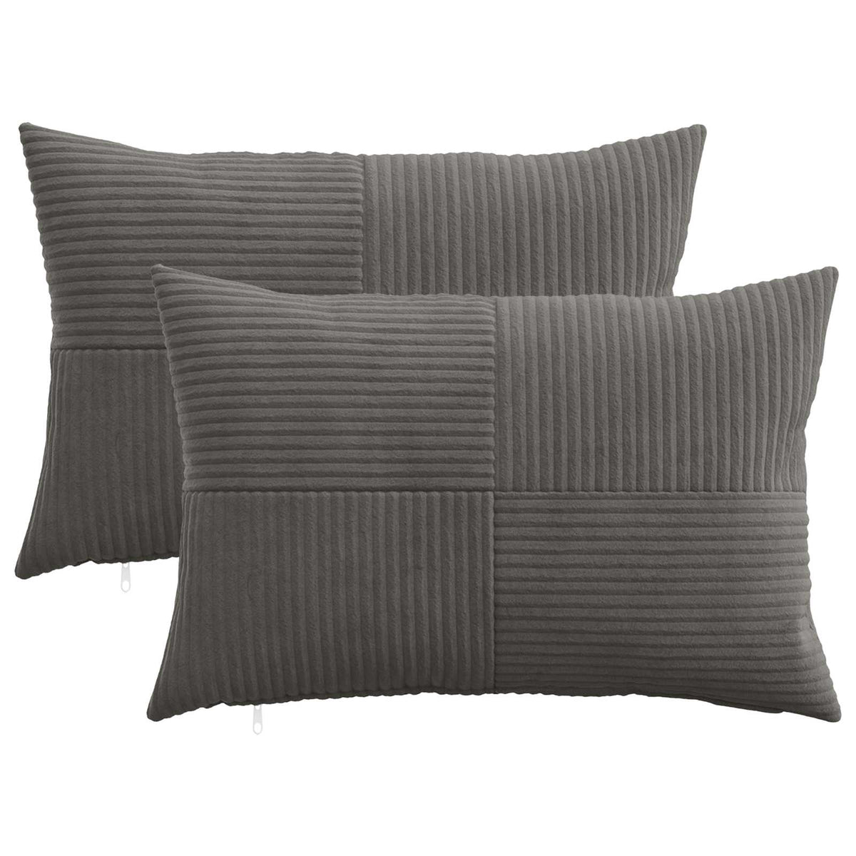 Federa 2 pcs ALMELO Grigio Scuro 30 x 50 cm corduroy | homemem39