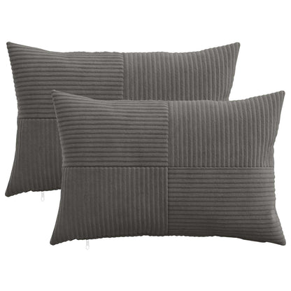 Federa 2 pcs ALMELO Grigio Scuro 30 x 50 cm corduroy | homemem39