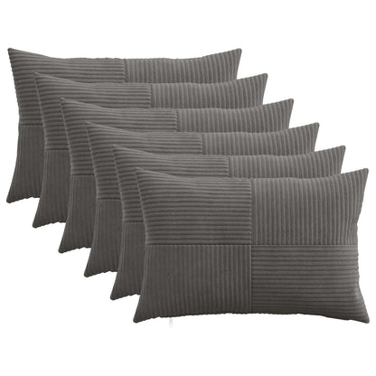 Federa 6 pcs ALMELO Grigio Scuro 30 x 50 cm corduroy | homemem39