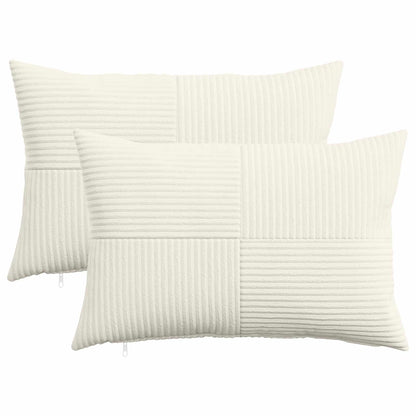 Federa 2 pcs ALMELO Crema 30 x 50 cm corduroy | homemem39