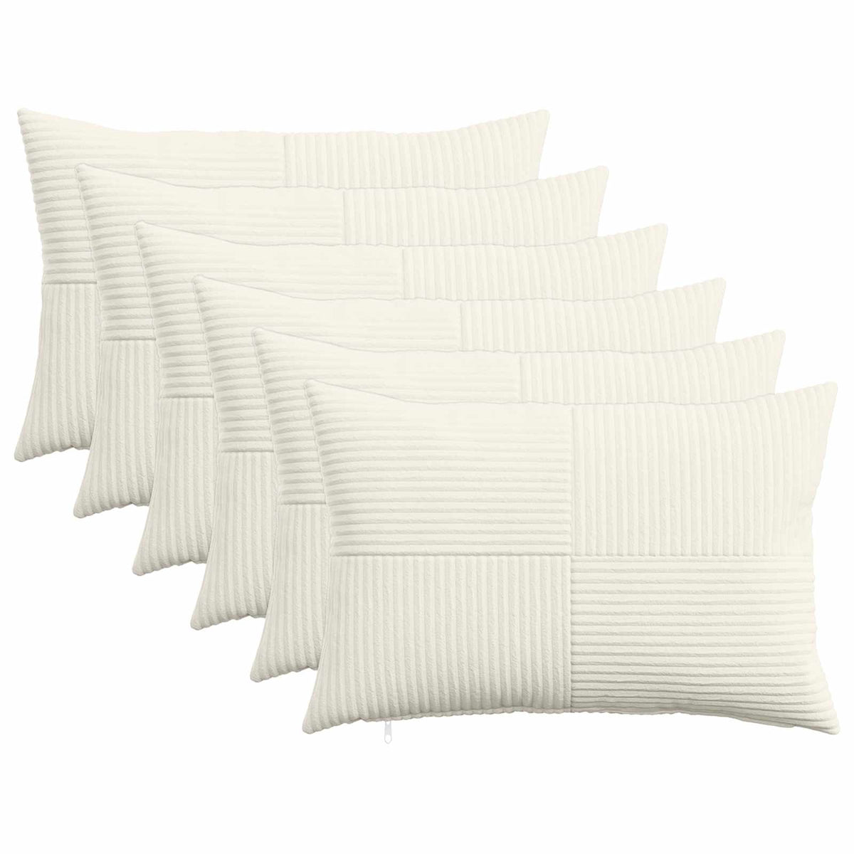 Federa 6 pcs ALMELO Crema 30 x 50 cm corduroy | homemem39