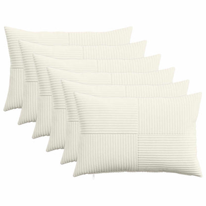 Federa 6 pcs ALMELO Crema 30 x 50 cm corduroy | homemem39