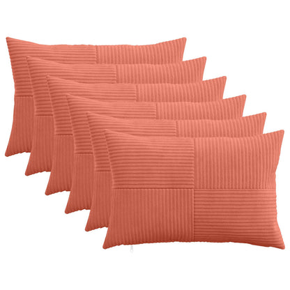 Federa 6 pcs ALMELO Rosso Arancio 30 x 50 cm corduroy | homemem39
